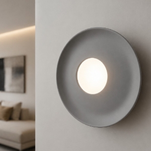 Applique moderna vivida reloaux ceramica ovale grigia