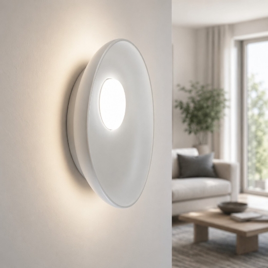 Applique moderna vivida reloaux ceramica ovale grigia