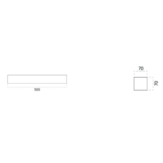 Applique gesso ceramica 50cm rettangolare bianca