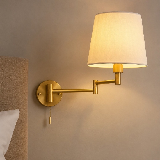 Applique oro ottone da comodino per camera da letto orientabile