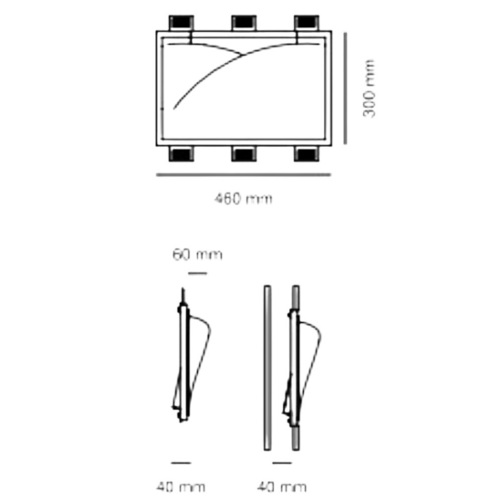 Applique da incasso a scomparsa parete cristaly pitturabile led 13w 2700k