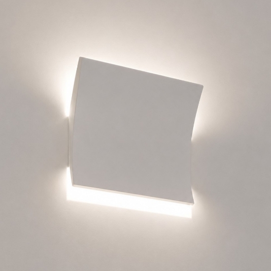 Applique gesso led cristaly vela lampada da incasso a parete filo muro 16.5w 3000k