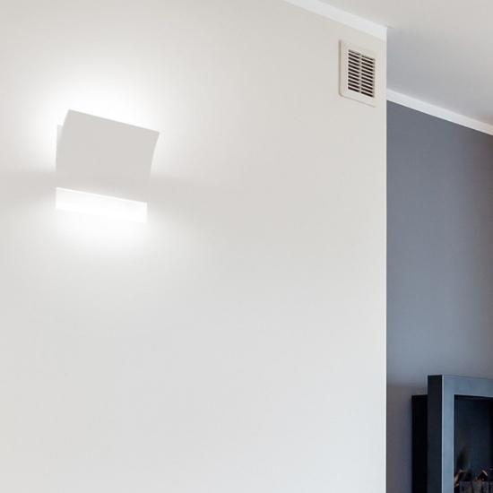 Vela da incasso a parete applique lampada in gesso cristaly led 16.5w 4000k