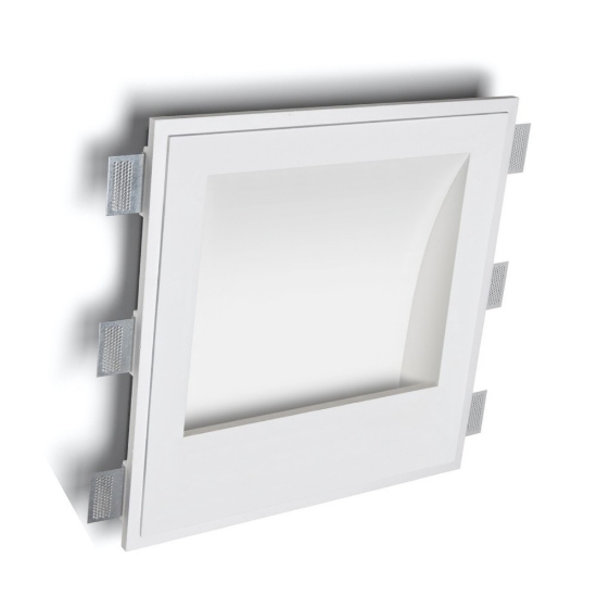Lampada da incasso a parete 16,5w 3000k in gesso led cristaly a filo muro