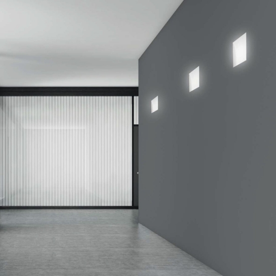 Applique lampada da incasso scomparsa parete gesso led cristaly bianco 16,5w 2700k