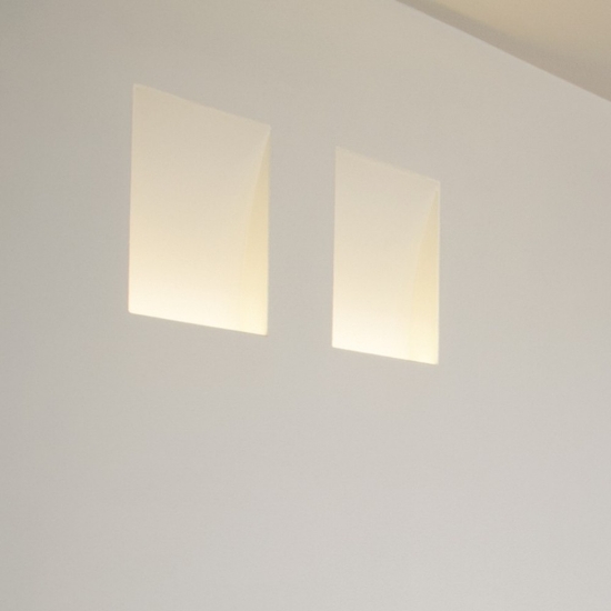 Applique lampada da incasso scomparsa parete gesso led cristaly bianco 16,5w 2700k