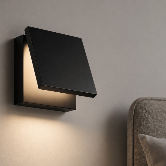 Applique per comodino camera da letto nero moderno secret perenz