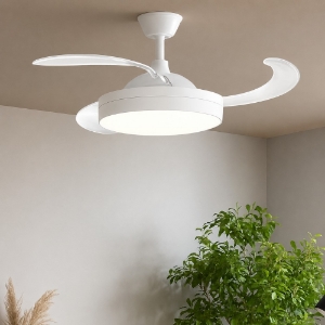 Ventilatore a plafoniera con telecomando bianco da soffitto con luce 20mq led 36w 4000k