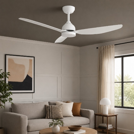 Ventilatore a pale da soffitto con luce bianco 20mq con telecomando led 18w 4000k