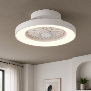 Plafoniera con ventilatore led cct bianco stanza 13mq con telecomando