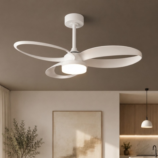 Ventilatore da soffitto bianco luce led cct da 2700k a 5000k con telecomando fino a 13 mq