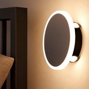 Eglo talamello applique camera da letto rotonda nera led 12w 3000k