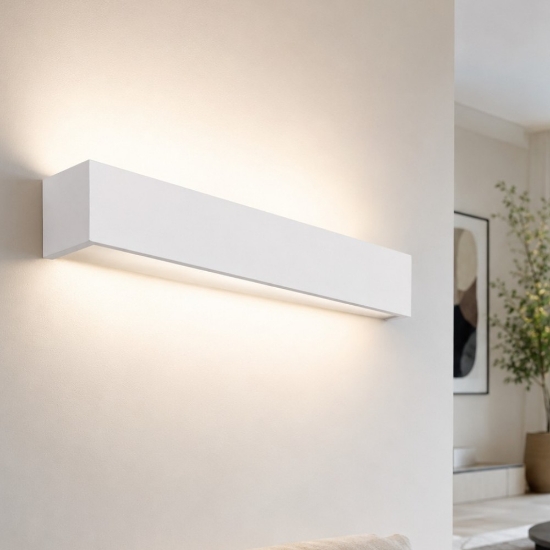 Teos sforzin applique in gesso bianca luce moderna squadrata