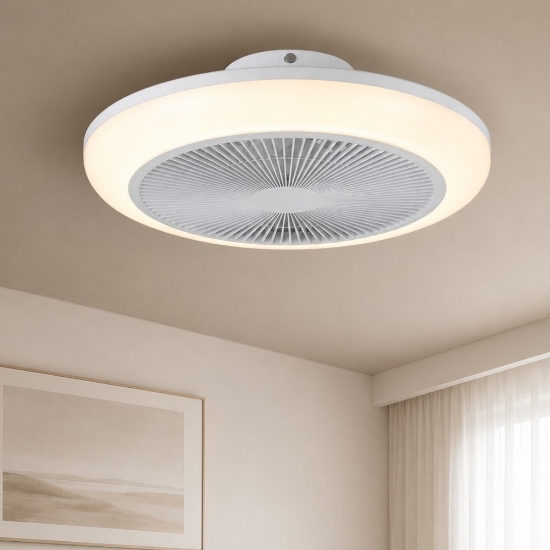 Ventilatore con plafoniera ambienti 13-20 mq led cct da 2700k a 6500k eglo sayulita