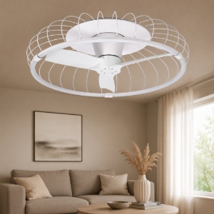 Ventilatore da soffitto plafoniera bianco 13mq con telecomando led 75w 4000k