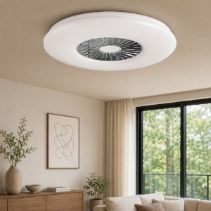 Plafoniera con ventilatore da soffitto bianco luce telecomando
