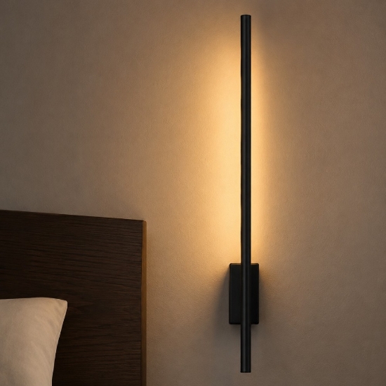 Lampada da parete nera led 10w 3000k applique per comodino