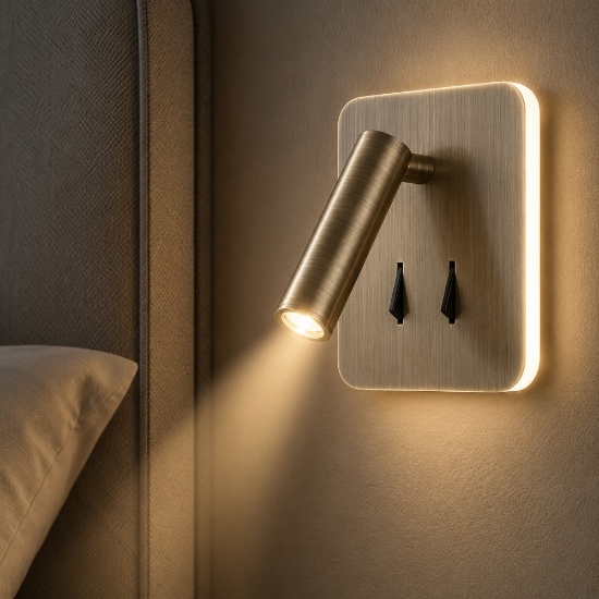 Applique per camera da letto quadrato ottone anticato