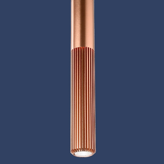 Lampadario 5 lampade cilindri oro rosato a sospensione led cct 3000k 4000k per soggiorno