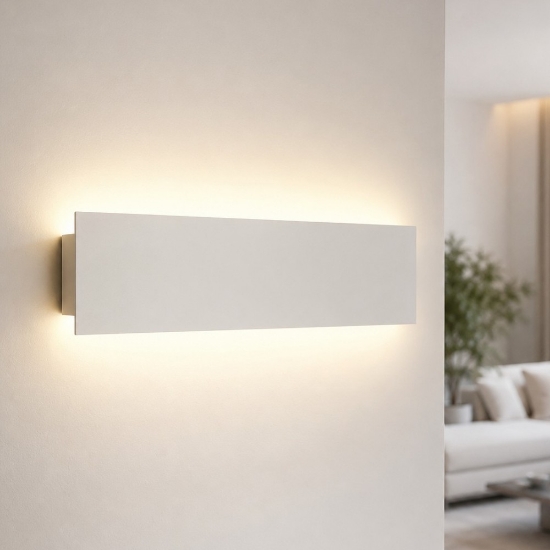 Applique da parete bianco rettangolare moderno led 16w cct 3000k 4000k luce indiretta