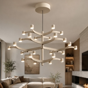 Fronda stilnovo lampadario per salotto sabbia led dimmerabile 2700k
