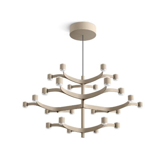 Fronda stilnovo lampadario per salotto sabbia led dimmerabile 2700k