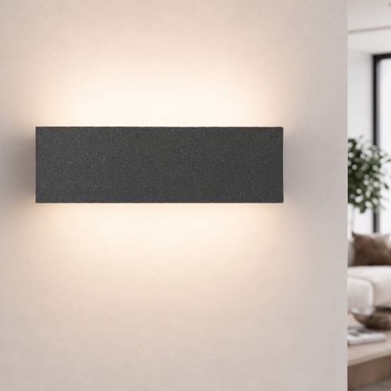Applique antracite moderna led 16w cct 3000k 4000k rettangolare