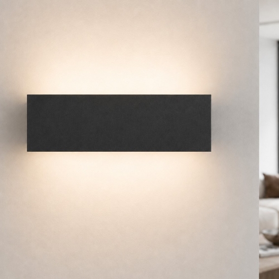 Applique nero rettangolare led 16w cct 3000k 4000k moderna luce a parete