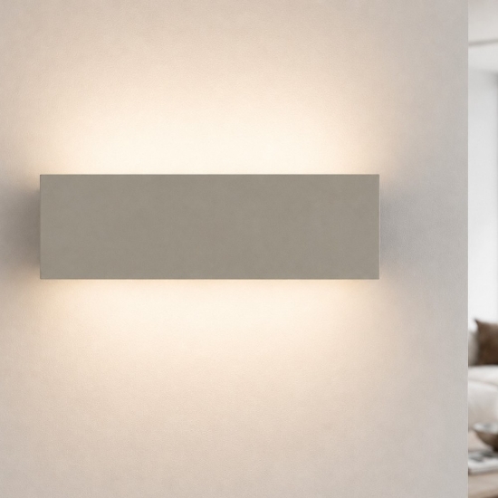 Applique tortora rettangolare led 16w cct 3000k 4000k moderna luce a parete