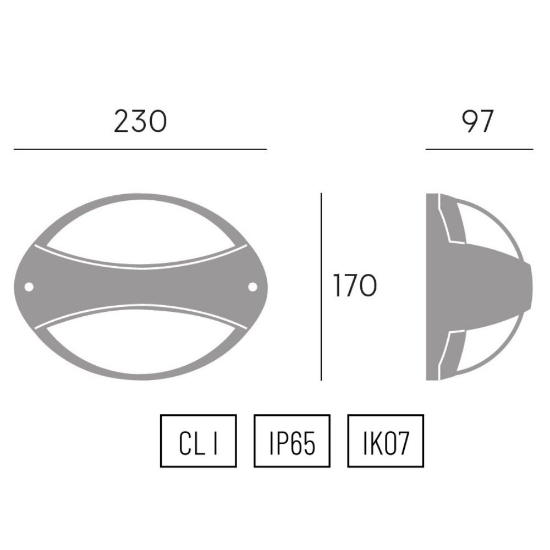 Applique per esterno moderna nera ip65