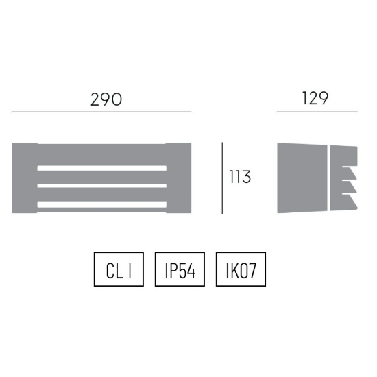 Applique per esterni balcone design moderno grafite ip54
