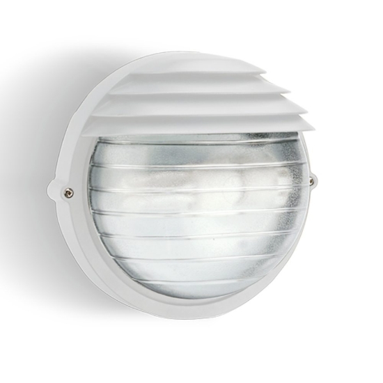Applique bianca per esterno design rotonda design industriale ip54