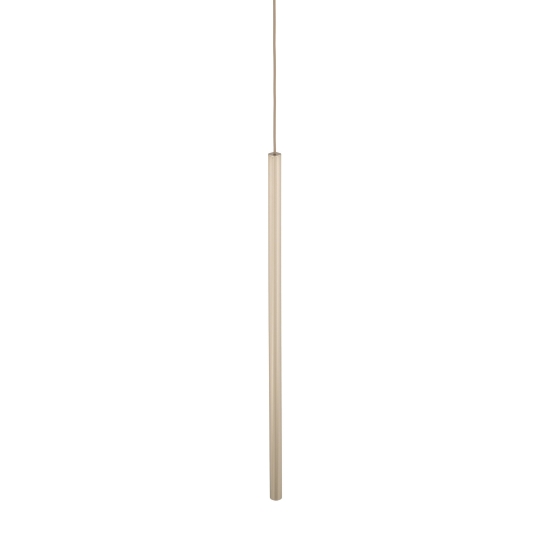 Lampadario cilindro 75 cm rigato a sospensione sabbia champagne