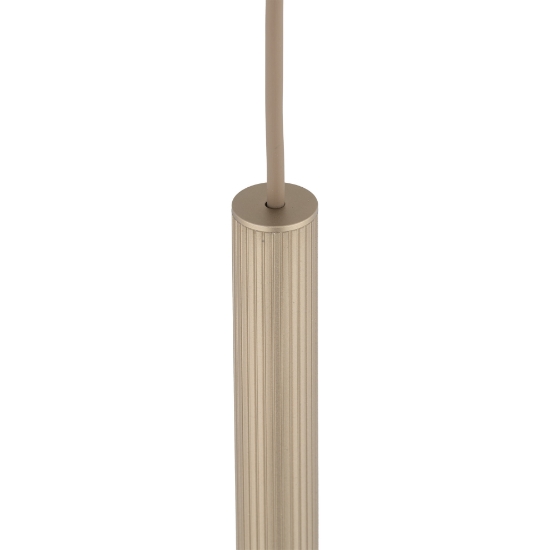 Lampadario cilindro 75 cm rigato a sospensione sabbia champagne