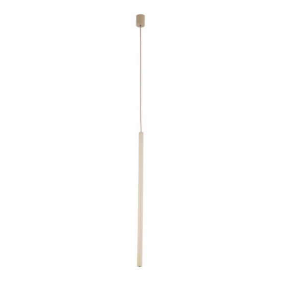 Lampadario cilindro 75 cm rigato a sospensione sabbia champagne