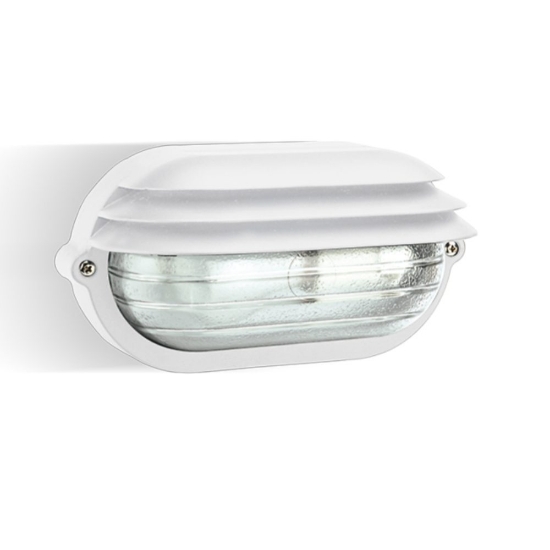 Applique ovale bianca per esterni design industrial ip54