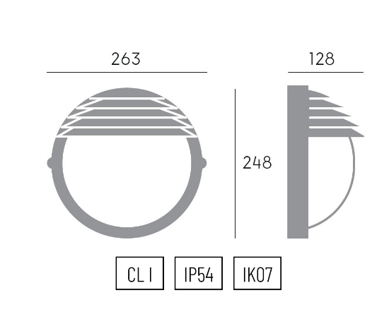 Applique da esterno balcone design industrial nero ip54