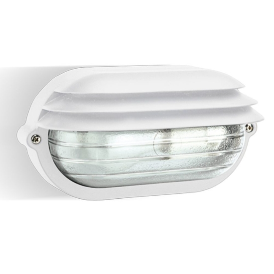 Applique per esterno balcone bianca ovale design industrial ip54