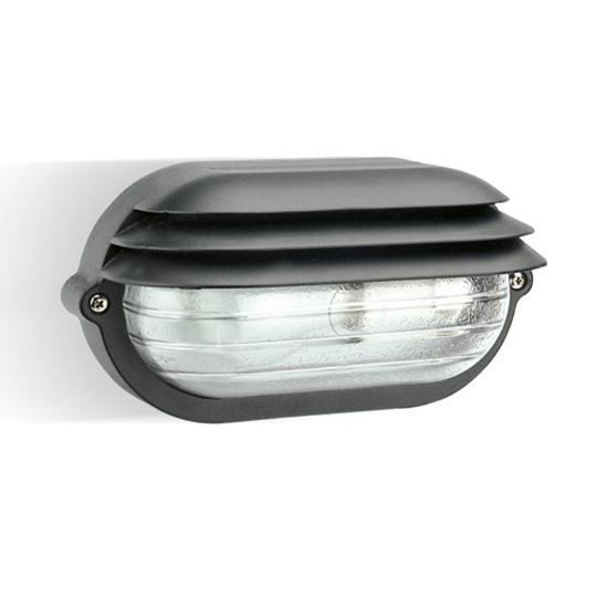 Applique ovale da esterno nera design industrial ip54
