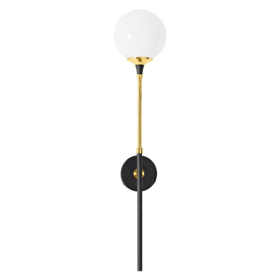 Galassia stilnovo applique da parete oro sfera vetro bianco