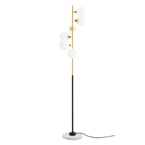 Lampada da terra piantana galassia stilnovo oro sfere vetro