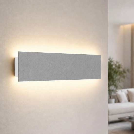 Applique grigio perla rettangolare da parete moderna led 16w cct 3000k 4000k luce indiretta