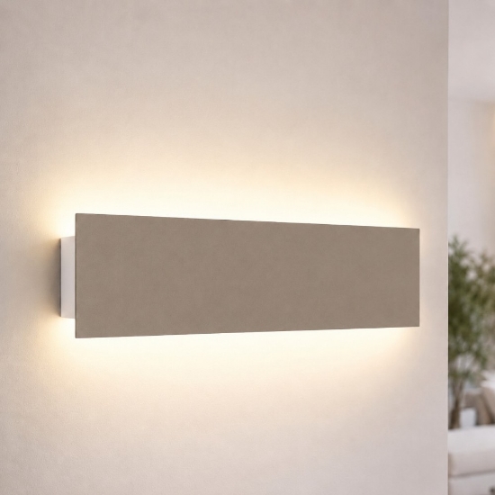 Applique tortora rettangolare led 16w cct 3000k 4000k moderna luce a parete