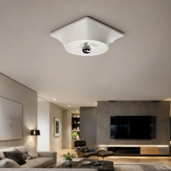 Faretto da soffitto bianco design stilnovo goletta