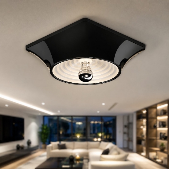 Goletta stilnovo faretto da soffitto nero design moderno