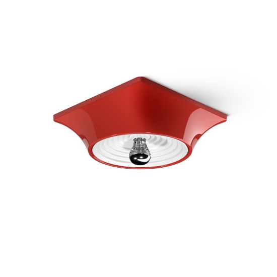 Faretto da soffitto rosso quadrato goletta stilnovo