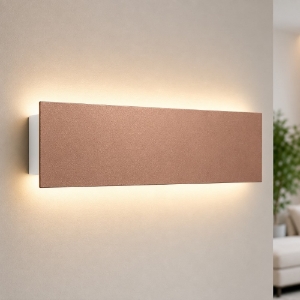 Applique oro rosato led 16w cct 3000k 4000k da parete moderna rettangolare