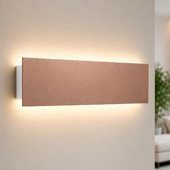 Applique oro rosato led 16w cct 3000k 4000k da parete moderna rettangolare