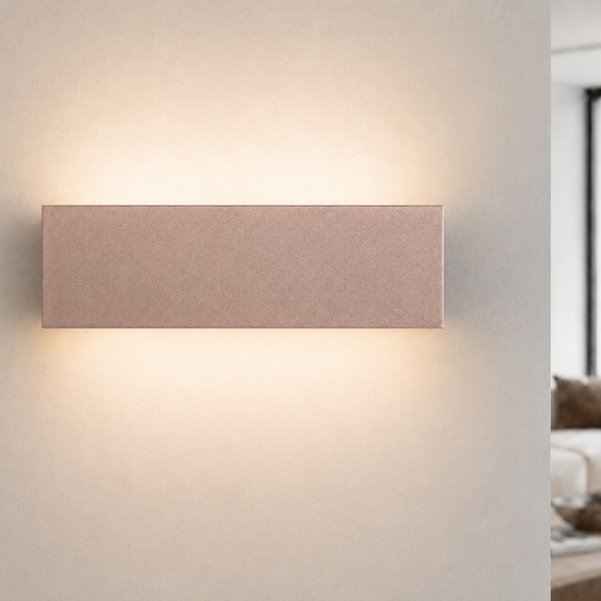 Applique oro rosato led 16w cct 3000k 4000k da parete moderna rettangolare