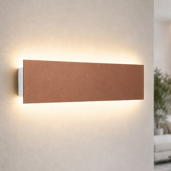 Applique rame opaco led 16w cct 3000k 4000k rettangolare moderna da parete